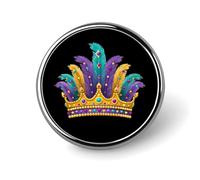 Spilla rotonda "King of Mardi And Gras" per risvolto, cravatta, abito, accessori per uomo e donna, matrimonio, compleanno