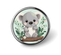Spilla rotonda Koala carina smaltata spilla spilla spilla personalizzata abbigliamento decorazione unisex porta badge cappelli borse camicie decorazione