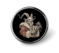 Spilla rotonda Merry Krampus con bottone, spilla, distintivo, accessori per abbigliamento per uomo e donna