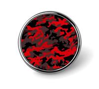 Spilla rotonda mimetica rossa personalizzata in metallo da bavero adatta per abbigliamento, borse, cappelli, spilla stampata umoristica, accessori per feste per uomini e donne