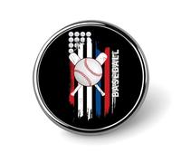 Spilla rotonda nera da baseball America, spilla da bavero, spilla da cravatta per donne, uomini, impiegati, insegnanti, decorazioni