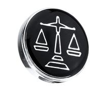Spilla rotonda nera per colletto della giustizia, modello a scala di giustizia, per uomo e donna, 18mm, Plastica, come descrizione