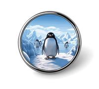 Spilla rotonda Penguin Antarctica Ice per uomini e donne, spille da bavero resistenti ed eleganti, distintivi in metallo leggero per camicie, giacche, cappelli