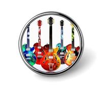 Spilla rotonda per chitarra da uomo e donna, resistente ed elegante, distintivi in metallo leggero per camicie, giacche, cappelli