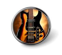 Spilla rotonda per chitarra strumentale per uomini e donne, durevole ed elegante, distintivi in metallo leggero per camicie, giacche, cappelli