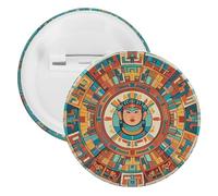 Spilla rotonda per donne e uomini, spilla rotonda unisex con motivi di antica civiltà, per Natale, Halloween, compleanno, accessorio per costumi, 1 pezzo, plastica, senza pietra preziosa