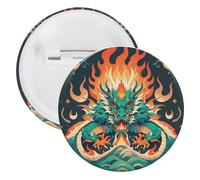 Spilla rotonda per donne e uomini, spilla rotonda unisex da bavero The Majestic Dragon Badge per Natale, Halloween, compleanno, accessorio per costumi, 1 pezzo, plastica, senza pietre preziose