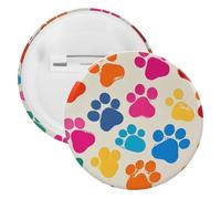 Spilla rotonda per donne e uomini, spilla rotonda unisex, spilla colorata a forma di zampa di cane, accessorio per costume di Natale, Halloween, compleanno, 1 pezzo, plastica, senza pietre preziose