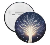 Spilla rotonda per donne e uomini, spilla rotonda unisex, spilla da bavero con albero della vita psichica, per Natale, Halloween, compleanno, accessorio per costumi, 1 pezzo, plastica, senza pietra