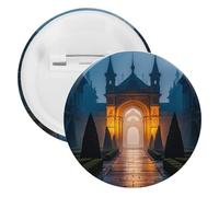 Spilla rotonda per donne e uomini, spilla rotonda unisex, spilla da bavero The Garden at Night Badge per Natale, Halloween, compleanno, accessorio per costumi, 1 pezzo, plastica, senza pietre preziose