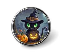 Spilla rotonda per Halloween con gatto carino smalto spilla spilla spilla personalizzata abbigliamento decorazione unisex porta badge cappelli borse camicie decorazione