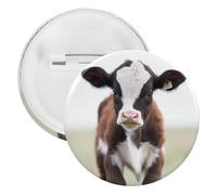 Spilla rotonda personalizzata a forma di mucca, grande, adatta per insegnanti, infermieri, medici, personale, accessori regalo per feste, 5PCS, Plastica, plastica