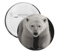 Spilla rotonda personalizzata a forma di orso polare, grande, adatta per insegnanti, infermieri, medici, personale, accessori regalo per feste, 12PCS, Plastica, plastica
