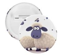Spilla rotonda personalizzata a forma di pecora, grande bottone, adatta per insegnanti, infermieri, medici, personale, accessori regalo per feste, 12pcs, Plastica, plastica