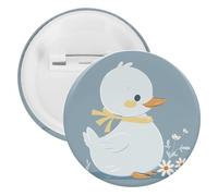 Spilla rotonda personalizzata a forma di piccola anatra bianca, grande bottone, adatta per insegnanti, infermieri, medici, personale, accessori regalo per feste, 12PCS, Plastica, plastica