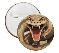 Spilla rotonda personalizzata a forma di serpente con bocca aperta, grande bottone, adatta per insegnanti, infermieri, medici, personale, accessori regalo per feste, 20PCS, Plastica, plastica