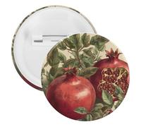 Spilla rotonda personalizzata con bacche di melograno, grande bottone, adatta per insegnanti, infermieri, medici, personale, accessori regalo per feste, 12 Pieces, Plastica, plastica