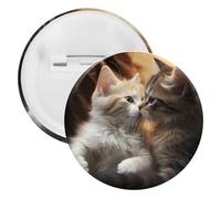 Spilla rotonda personalizzata con bacio a forma di gatto, grande, adatta per insegnanti, infermieri, medici, personale, accessori regalo per feste, 5PCS, Plastica, plastica