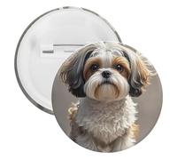 Spilla rotonda personalizzata con cane Shih Tzu, grande, adatta per insegnanti, infermieri, medici, personale, accessori regalo per feste, 12PCS, Plastica, plastica