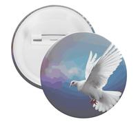 Spilla rotonda personalizzata con colomba della pace, grande bottone, adatta per insegnanti, infermieri, medici, personale, accessori regalo per feste, 12PCS, Plastica, plastica