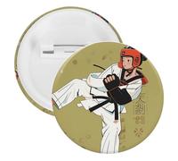Spilla rotonda personalizzata con design taekwondo, grande bottone, adatta per insegnanti, infermieri, medici, personale, accessori regalo per feste, 12pcs, Plastica, plastica