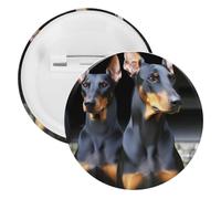 Spilla rotonda personalizzata con Doberman, grande bottone, adatta per insegnanti, infermieri, medici, personale, accessori regalo per feste, 12PCS, Plastica, plastica