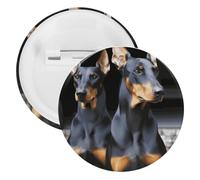 Spilla rotonda personalizzata con Doberman, grande bottone, adatta per insegnanti, infermieri, medici, personale, accessori regalo per feste, 5PCS, Plastica, plastica
