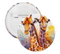 Spilla rotonda personalizzata con giraffe acquerello, grande bottone artigianale, adatta per insegnanti, infermieri, medici, personale, accessori regalo per feste, 20PCS, Plastica, plastica