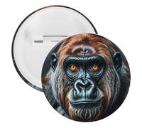 Spilla rotonda personalizzata con gorilla, grande bottone, adatta per insegnanti, infermieri, medici, personale, accessori regalo per feste, 20pcs, Plastica, plastica