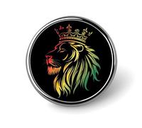 Spilla rotonda personalizzata con leone di Giuda Rasta Reggae Rasta, spilla con bottone, spilla da bavero per la decorazione di abiti
