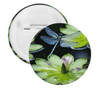 Spilla rotonda personalizzata con libellula che vola sopra la spilla rotonda grande per insegnanti, infermieri, medici, personale, accessori regalo per feste, 12 Pieces, Plastica, plastica
