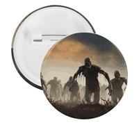 Spilla rotonda personalizzata con molti zombie in latta grande bottone artigianale adatta per insegnanti, infermieri, medici, personale, accessori regalo per feste, 1PCS, Plastica, plastica