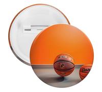 Spilla rotonda personalizzata con pallacanestro arancione grande bottone artigianale adatto per insegnanti, infermieri, medici, personale, accessori regalo per feste, 20PCS, Plastica, plastica