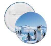 Spilla rotonda personalizzata con pinguino Antartide Ice in latta grande bottone artigianale adatto per insegnanti, infermieri, medici, personale, accessori regalo per feste, 20PCS, Plastica, plastica