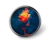 Spilla rotonda personalizzata con rose su un fuoco, spilla con bottone, spilla da bavero per la decorazione di abiti
