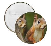 Spilla rotonda personalizzata con scoiattolo in latta grande bottone artigianale adatta per insegnanti, infermieri, medici, personale, accessori regalo per feste, 12PCS, Plastica, plastica