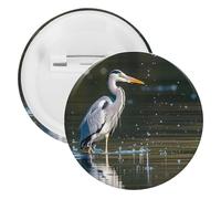 Spilla rotonda personalizzata con stampa di airone grigio in acqua, grande bottone, adatta per insegnanti, infermieri, medici, personale, accessori regalo per feste, 20PCS, Plastica, plastica