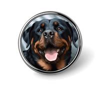 Spilla rotonda personalizzata con testa di cane Rottweiler, spilla rotonda squisita da 2,5 cm, per donne e uomini, spilla rotonda decorativa in metallo per abbigliamento, zaini e cappelli