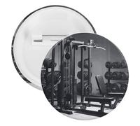 Spilla rotonda personalizzata per attrezzature da palestra, grande bottone, adatta per insegnanti, infermieri, medici, personale, accessori regalo per feste, 1Pcs, Plastica, plastica