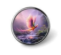 Spilla rotonda Phoenix Is Flying per uomini e donne, spille da bavero resistenti ed eleganti, distintivi in metallo leggero per camicie, giacche, cappelli