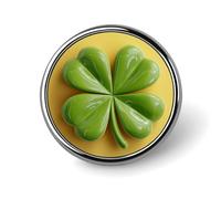 Spilla rotonda portafortuna a forma di quadrifoglio verde 3D per uomo e donna, spilla da colletto, spilla da abito, giacca, zaino, accessori