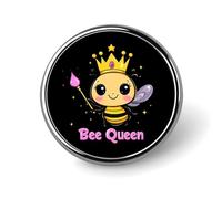 Spilla rotonda Queen And Bee da bavero, porta distintivi per vestiti, borse, zaini e cappelli