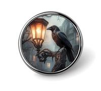 Spilla rotonda Raven Night da bavero, porta distintivi per vestiti, borse, zaini e cappelli