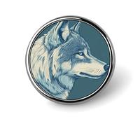 Spilla rotonda retrò a forma di lupo per uomo donna moda distintivo collare pin vestito giacca zaino accessori