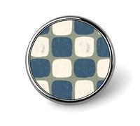 Spilla rotonda retrò blu bianco quadrato modello per uomo donna moda distintivo collare pin vestito giacca zaino accessori