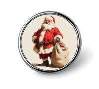 Spilla rotonda retrò con Babbo Natale e borsa per uomo e donna, spilla da colletto, spilla da abito, giacca, zaino, accessori