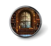 Spilla rotonda retrò con libreria magica, spilla da bavero, spilla da cravatta per donne, uomini, impiegati, insegnanti, decorazioni