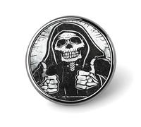 Spilla rotonda retrò horror Grim Reaper spilla distintivo bavero cravatta per donne uomini impiegato insegnante decorazione
