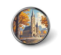 Spilla rotonda retrò turistica per uomini e donne, spille da bavero resistenti ed eleganti, distintivi in metallo leggero per camicie, giacche, cappelli