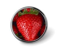 Spilla rotonda rossa a forma di fragola in metallo, personalizzata, adatta per abbigliamento, borse, cappelli, spilla stampata umoristica, accessori per feste, per uomini e donne